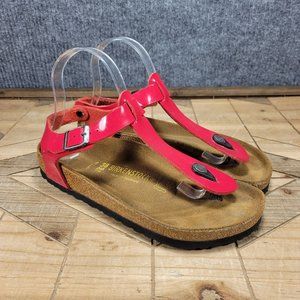 Birkenstock Womens Sandals Size 7  EU 38 Gizeh Red Birko Leather Flat